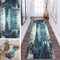 ZDYHMrj Läufer Teppich Lang Flur rutschfest Waschbar 80X250CM Küche Korridor TeppichLäufer für Flur Vintage Blau Schlafzimmer Wohnzimmer Polyester Teppichmatte Dauerhaft, Anpassbar Küchenteppich