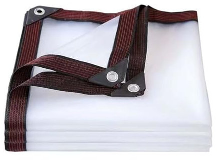 CINVSERW Lona De PVC Transparente Impermeable con Ojales 3x5m, Lonas Impermeables Exterior, Lona Resistente a La Intemperie, Plegable Toldo para Piscinas, Plantas, Jardines, Invernaderos