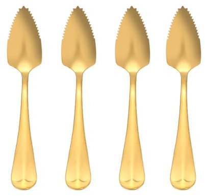 4 cucchiai di pompelmo in acciaio inossidabile cucchiaio di pompelmo seghettato cucchiaio per mescolare caffè zucchero dessert condimento strumento in acciaio inossidabile cucchiaio