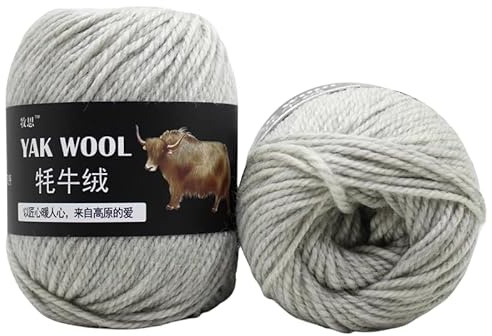 Yak-Wolle, 100 g, 3 Stück, fortschrittliche Wolle, weiche Wärme, hautfreundlich, natürlich, für Handstricken, Schals, Pullover, Mützen, Mäntel, Taschen, Socken (20)