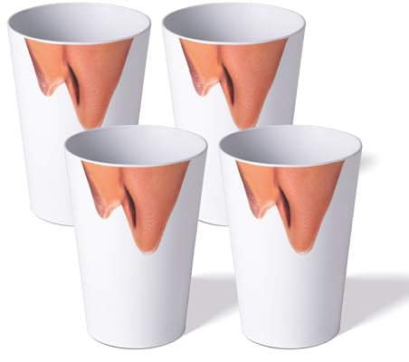 AWAVE 4 pièces Set de Gobelets Festival en rPET, 400 ml, avec Trait Repère, Empilable Réutilisable Recyclable Robuste Solide Incassable Lavable au Lave-Vaisselle, Tasse Verre