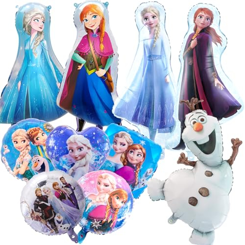 Frozen Luftballons Geburtstag Deko Mädchen- Elsa Geburtstagsdeko Ballons Geburtstag Folienballon Happy Birthday Ballon Partyzubehör für Kindergeburtstag Theme Party Luftballon Supplies Deko