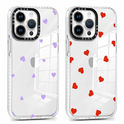 Foonary 2 Stück Transparent Hülle für Apple iPhone 12 Pro Max 6,7, Handyhülle mit Aesthetic Muster Herz Motiv Design Mädchen Frauen Case, Silikon Schutzhülle Cover für iPhone 12 Pro Max, Herz 03
