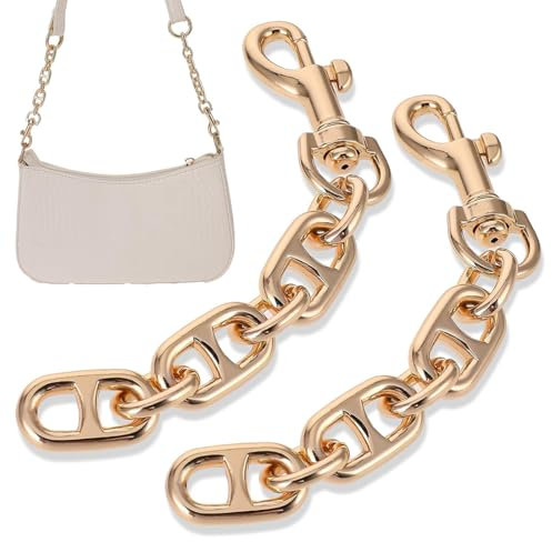 RDNKVB 2 STK Taschen Verlängerungsketten Legierungs Crossbody Schultertaschenriemen Verlängerungsketten Mit Drehbarer Augenschraube Karabinerhaken Für Taschenriemen (12cm) (Goldene)