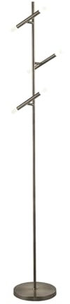Stehleuchte, industriell, nordisch, Rohre, Stahl, Chrom, Polycarbonat, LED, 14,02 W, 2700 K