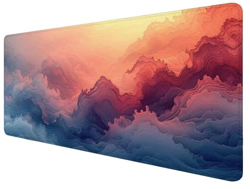 Tapis de Souris Rose Grand Tapis de Bureau Gamer Nuages Tapis de Souris XXL 900x400x3mm Tapis de Souris Personnalisé,Protege Accessoire Bureau Desk Mat,pour Maison Deco Ordinateur Bureau J60
