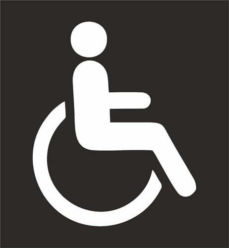 AMA SHOP Aufkleber mit Invalid-Symbol, weiß, geeignet für Auto- und Motorradhelm, Aufkleber