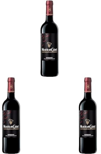 Mouton Cadet Rouge - Baron Philippe de Rothschild – Trockener Rotwein aus Bordeaux (1 x 0,75 l) (Packung mit 3)