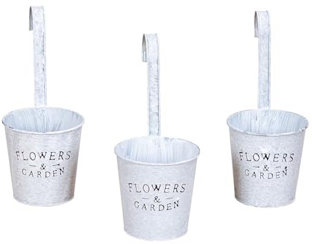 3er Set Hängender Blumentopf Metall Pflanztopf Zum Aufhängen Vintage Shabby Chic Balkon Garten Gartendeko Pflanzkübel