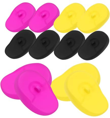 Veemoon 6 Pares de Oídos de Silicona para Tinte y Champú Orejeras Reutilizables Resistentes al para Salones y Personal