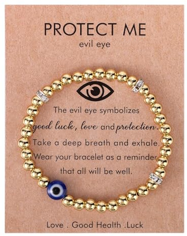 Mikovivi 2stk Evil Eye Armband für Damen, trendiges Perlenarmband mit Evil Eye Charms Glücksbringer für Freundinnen Mütter und Schwestern