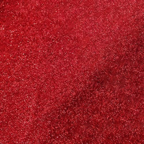 Anevous Glitzer Stoff,Funkelnder Lurex Stoff mit Grobem Garn,Glitzernder Textilstoff,Glänzender Dekostoff für Kleidung,Bühnenkostüme,Fasching,DIY Handarbeit und Party Dekoration,100 x 160cm,Rot