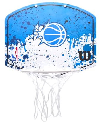 Wilson NBA Team Mini-Korb Brooklyn Nets, Kunststoff-Mini-Basketballkorb zum Einhängen an der Tür, Überall Spielen & Dein Team repräsentieren