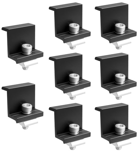 8 Stk. Solarmodul Halterung Endklemmen, Photovoltaik Solarpanelen Randklemme Halterungen, Solar Panel Solarmodul Befestigung Halterung Befestigungssystem für Solarpanel 30 mm(Schwarz)