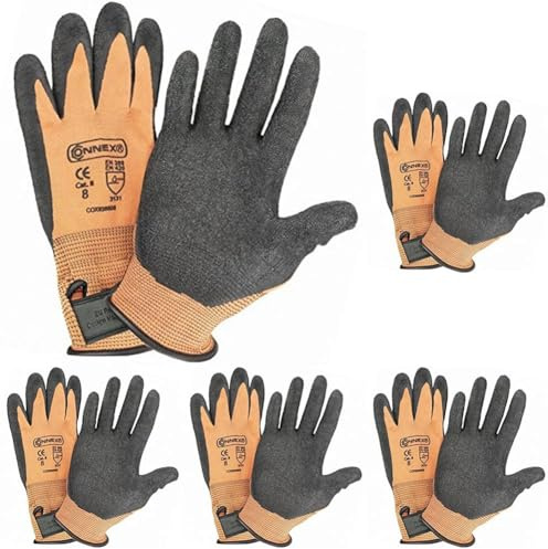 Connex COX938620 Handschuhe mit Klettverschluss, Gr. 10, Orange/Grau (Packung mit 5)