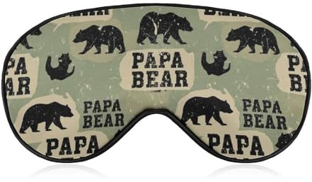 Augenmaske, weiche Schlafmaske, Nacht-Augenschutz, Papa-Bär-Motiv, bequeme Schlafmaske, Verdunkelungs-Augenschutz für Reisen und Nickerchen