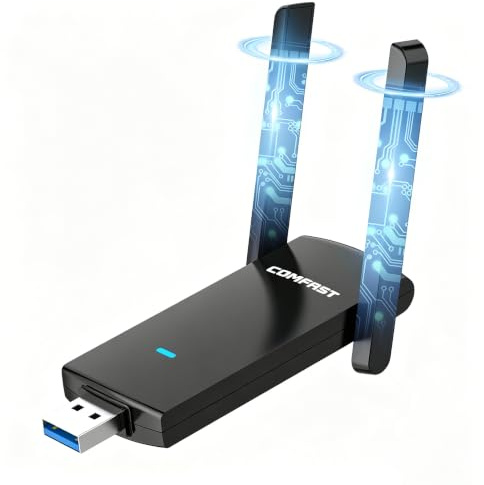 COMFAST AC1300Mbps Adaptador WiFi USB Receptor WiFi para PC Doble Banda | Antena WiFi Externa Ajustable, Señal Potente, USB WiFi Compatible Windows 11/10/8.1/8, Mac OS 10.9~10.15