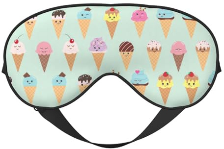 Doppelseitige Schlafmaske mit Eiswaffeln, weich, bequem, lichtblockierend, Augenabdeckung für Nachtruhe