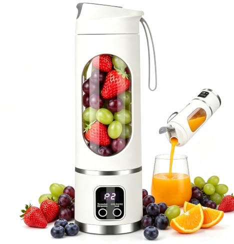 Portable Blender, Personal Blender for Shakes and Smoothies,12-Point Stainless Steel Blades,450ml Portable Juicer, 1500mAh Battery USB Rechargeable for Gym,Office,Traveling,Camping