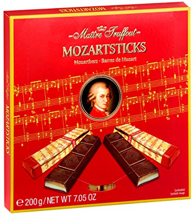 Maître Truffout Mozartsticks 200g – Pralinen-Sticks mit Nougat-Marzipan-Füllung – Umhüllt mit zarter Schokolade – Klassisches Schokoladen-Geschenk aus Österreich