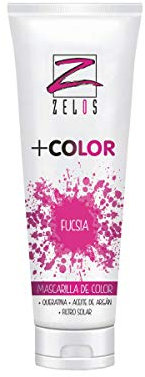 Mascarilla de Color para el Pelo - Rosa Fucsia - 200 ml - Acondicionadora - Queratina y Aceite de Argán - Potencia el Color Desgastado o Crea Tonos Fantasía - Uso Profesional - Zelos