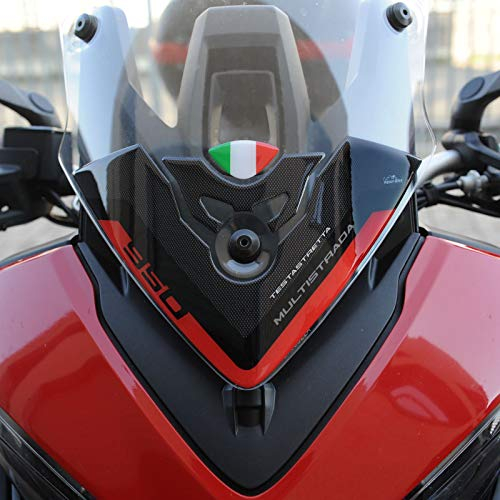 Resin Bike Aufkleber für Motorrad Kompatibel mit Ducati Multistrada 950 2018-2020. Windschildschutz vor Stößen und Kratzern. 3D-Harzklebstoff - Stickers - Made in Italy