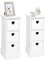 Jooli H 3 Drawer Bedside Table Set of 2, White Storage Cabinet with 3 Heart-shaped Drawers Side Table for Bedroom Living Room, 25x30x64cm