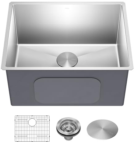 Kraus Gauge Undermount - Fregadero de acero inoxidable para lavandería y utilidad