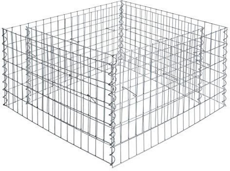 ESTEXO Bac surélevé Gabione Gabione en métal galvanisé Panier en acier galvanisé Panier en acier gabione 90x90x50 cm