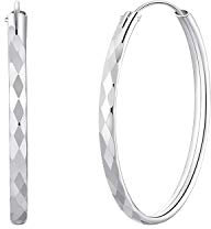 PAPAGENA Creolen Silber 925 Ohrringe Damen Groß Runde Kreolen Ohrschmuck 2 3 4 5 6 cm für Frauen