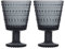 Iittala 1057031 Kastehelmi 2-er Set Gläser 26cl, dunkelgrau, Glas