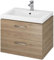VBChome Waschtisch mit Unterschrank 50 cm Nussbaum – Badmöbel Set mit 2 Soft-Close Schubladen – Hängender Badezimmerschrank mit Keramik Waschbecken – Modernes Design