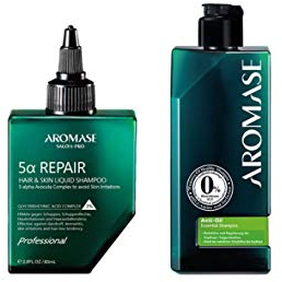 AROMASE Anti-Oil Probierset - inkl. Salon-Pro 5a Repair Hair & Skin Liquid Shampoo 80 ml & Anti-Oil Essential Shampoo 90 ml