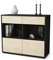 Stil.Zeit Kommode Sideboard, Albert, Korpus anthrazit matt, Front Holz-Design Zeder, (92x79x35cm), Push to Open Technik & Leichtlaufschienen