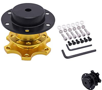 CENPEK Universal Steering Wheel Quick Release Hub Adapter Snap Off Kit - 6 Hole Steering Wheel Quick Release Hub Racing Adapter Coming with Accessories