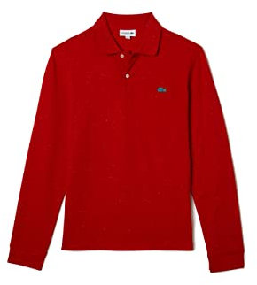 Lacoste Men's Ph2421 Classic fit Long Sleeve Polo Shirt, Nepse Red, L