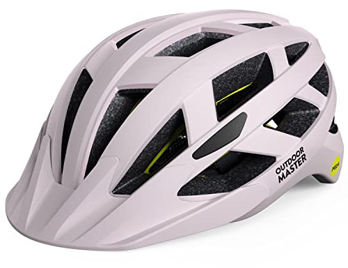 OutdoorMaster MIPS Fahrradhelm - Zwei herausnehmbare Innenfutter & Belüftung in Multi-Environment - Fahrradhelm in Mountain, Autobahn für Jugendliche & Erwachsene (Nebliges Sakura, 59-61CM)