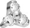 PIERCINGLINE Titan Schraubaufsatz mit Gewinde 0,9 mm KRISTALLBLUME Piercing Aufsatz Ersatz Silberfarben 4,5 mm