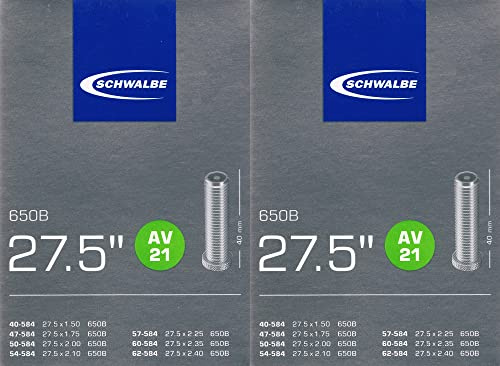 2X Schwalbe AV 21 Schlauch 27,5 650B Ventil: Auto Schrader AV21