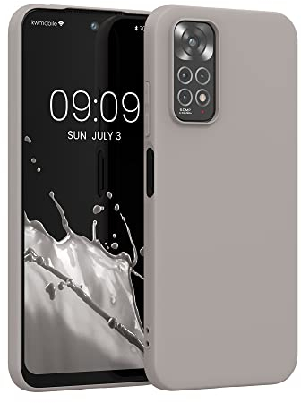 kwmobile Hülle kompatibel mit Xiaomi Redmi Note 11 / Note 11S Hülle - weiches TPU Silikon Case - Cover geeignet für kabelloses Laden - Taupe