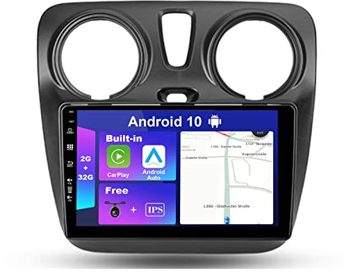 JOYX Android 10 Autoradio für Renault Dokker (2012-2020) - [2G+32G] - Kabellos Carplay + Android Auto - kostenlose Kamera - Unterstützung DAB Lenkrad 4G BT WiFi Fast-Boot - IPS 9 Zoll - 2 Din