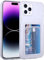 Case for iPhone 14 Pro Max, Liquid Silicon Back Card Holder Phone Case, Ultra Slim Soft TPU Shockproof Case with Card Slot, Card Holder Sleeve, Wallet Card for iPhone 14 Pro Max (Clear)