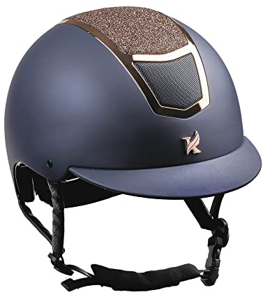 Shires Karben Valentina Chapeau d'équitation Bleu marine Or rose 59-61 cm