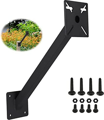 YZZHAJ Keypad Mounting Post Bracket, Heavy Duty Universal Gooseneck Pedestal Mount for Keyboard on Automatic Gate Opener Systems or Garage Door, Black