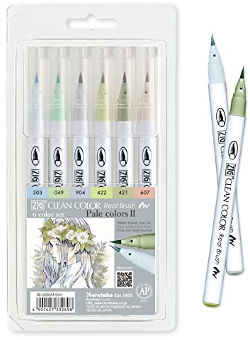 ZIG Clean Color Real Brush 6 Farben Set (6 helle Farben Set II)