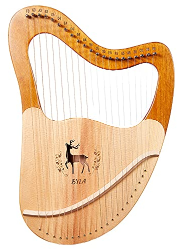 DITIYA Leier Harfe 21 Metallsaiten, Saiteninstrument Aus Mahagoni Mit Stimmschlüssel, Tragetasche, Ersatzsaiten, Musikinstrument Für Kinder Und Erwachsene