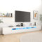 Canditree Meuble TV Moderne avec LED Banc TV avec étagères de Rangement Support de Télé pour Salon 300 cm (Blanc Brillant)