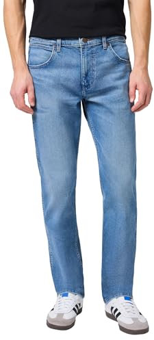 Wrangler Herren Jeans Greensboro - Regular Fit - Blau - Cool Twist W30-W50, Größe:34W / 30L, Farbvariante:Cool Twist W15QYLZ70