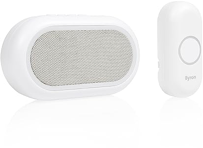 Byron Wireless Doorbell Set – Multi-Colour Visual Alert – Mute Function – 200m Range – 16 melodies – Portable – DBY-23561BS