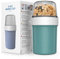 Jim's Store Breakfast Cereal Cup 2 in 1 To-go Yogurt Pot Leakproof Overnight Oats Jar Breakfast Storage Container BPA Free for School Office Travel Picnic - 560ml+310ml (Blue Green)